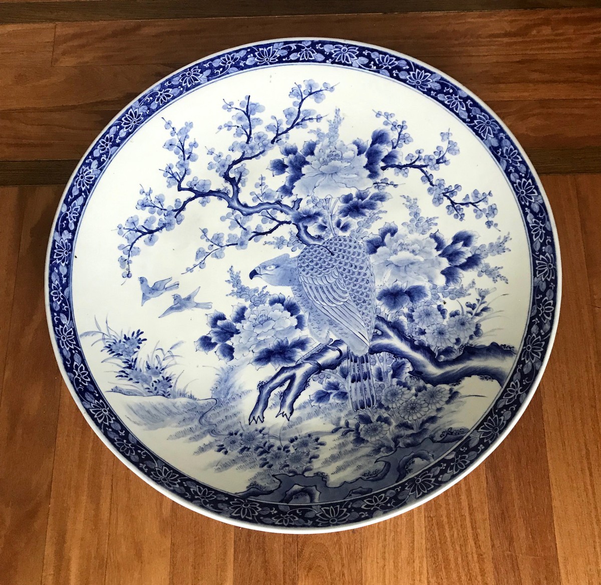 A Massive Antique Japanese Arita Porcelain Plate by Kajiwara Kiln