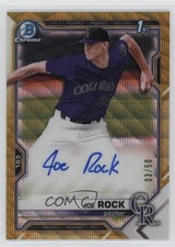 2021 Bowman Draft Chrome Pick Gold Wave Refractor 3/50 Joe Rock Auto 16zo