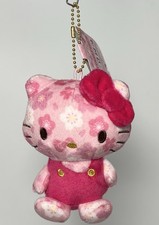 Hello Kitty Sanrio Pink Flower Bag Charm with Ball Chain Plush From Japan