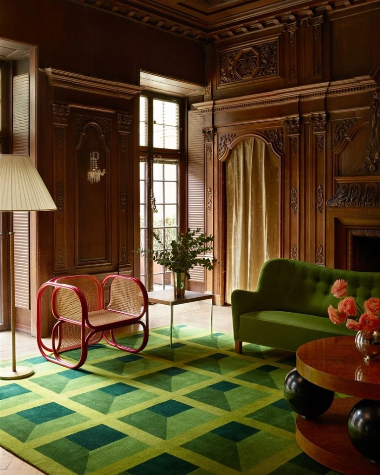 Alfombra moderna personalizada acolchada a mano Garden Maze para sala de estar dormitorio 5x8 8x10 9x12 Foto 2 de 4