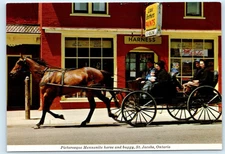 ST. JACOBS, Ontario Canada ~ MENNONITE BUGGY Lowe Brothers Paints 4"x6" Postcard