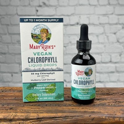 Mary Ruth's Vegan Chlorophyll Liquid Drops 2oz Peppermint Mulberry Leaf Extract