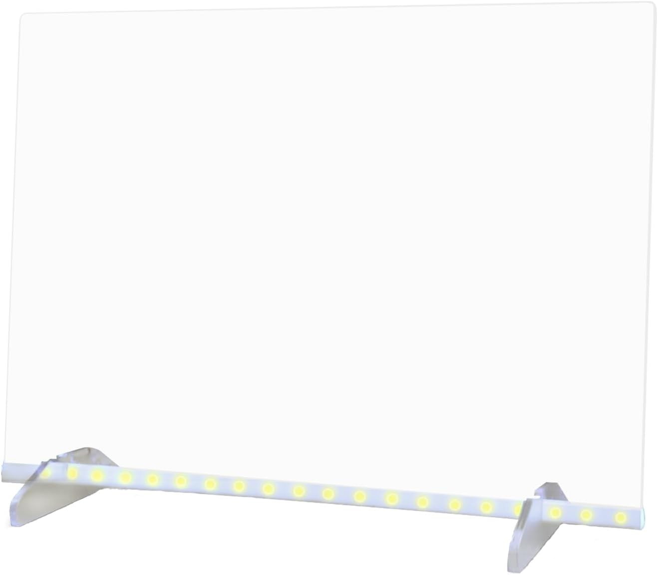 13.7"x10'' Light Up Acrylic Dry Erase Board w/ 7 Markers, Led Writing Board Home