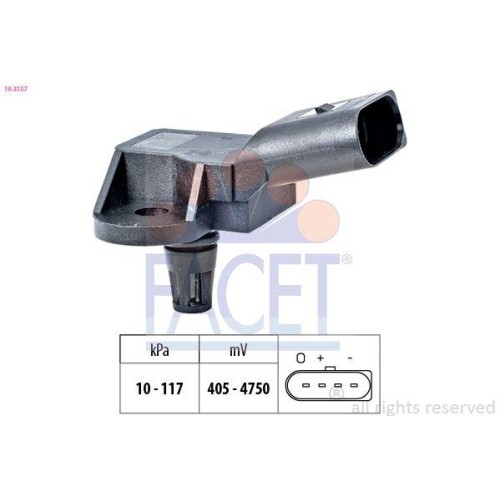Drucksensor BremskraftverstäRker Facet 10.3157 Made In Italy - Oe Equivalent Vw-image