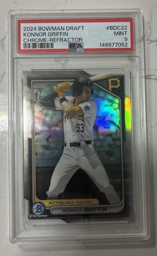 4963 Konnor Griffin 2024 Bowman Draft #BDC-22 Refractor Chrome 1st RC PSA 9