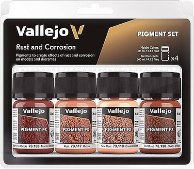 Vallejo Rust & Corrosion Pigment Powder Set (4 Colors) - Hobby and Model