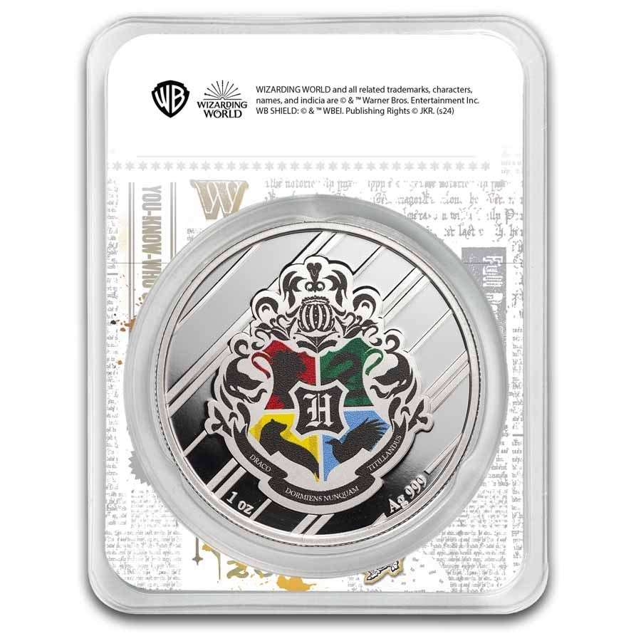 ハリーポッター銀貨　スリザリン　TEP 1オンス　1枚 Harry Potter Houses Slytherin Colorized 1 oz Silver Round w/ TEP