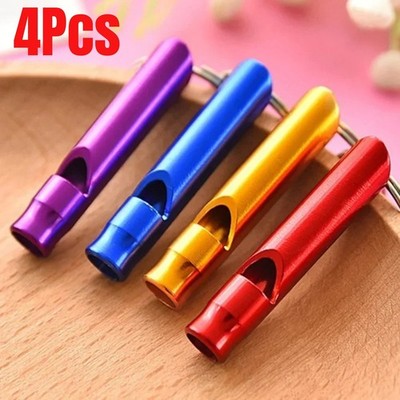 4PCS Aluminum Emergency Whistle Keychain Loud Survival Camping Safety