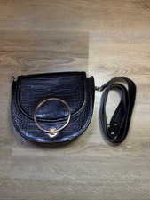 Borse in Pelle Leather Crossbody Bag in Black With Leather Strap Made in Italy
