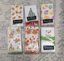 6 pc. Swankie Hankies & Caspari Christmas Holiday Turkey Easter Tissues