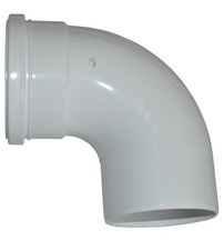 Single Socket Pushfit Soil Pipe 90 Degree Bend - White - FREE Next-Day Delivery