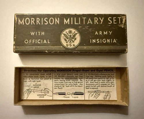 Morrison Military Set Vintage WW2 Army Fountain Pen Box And Label Only RARE