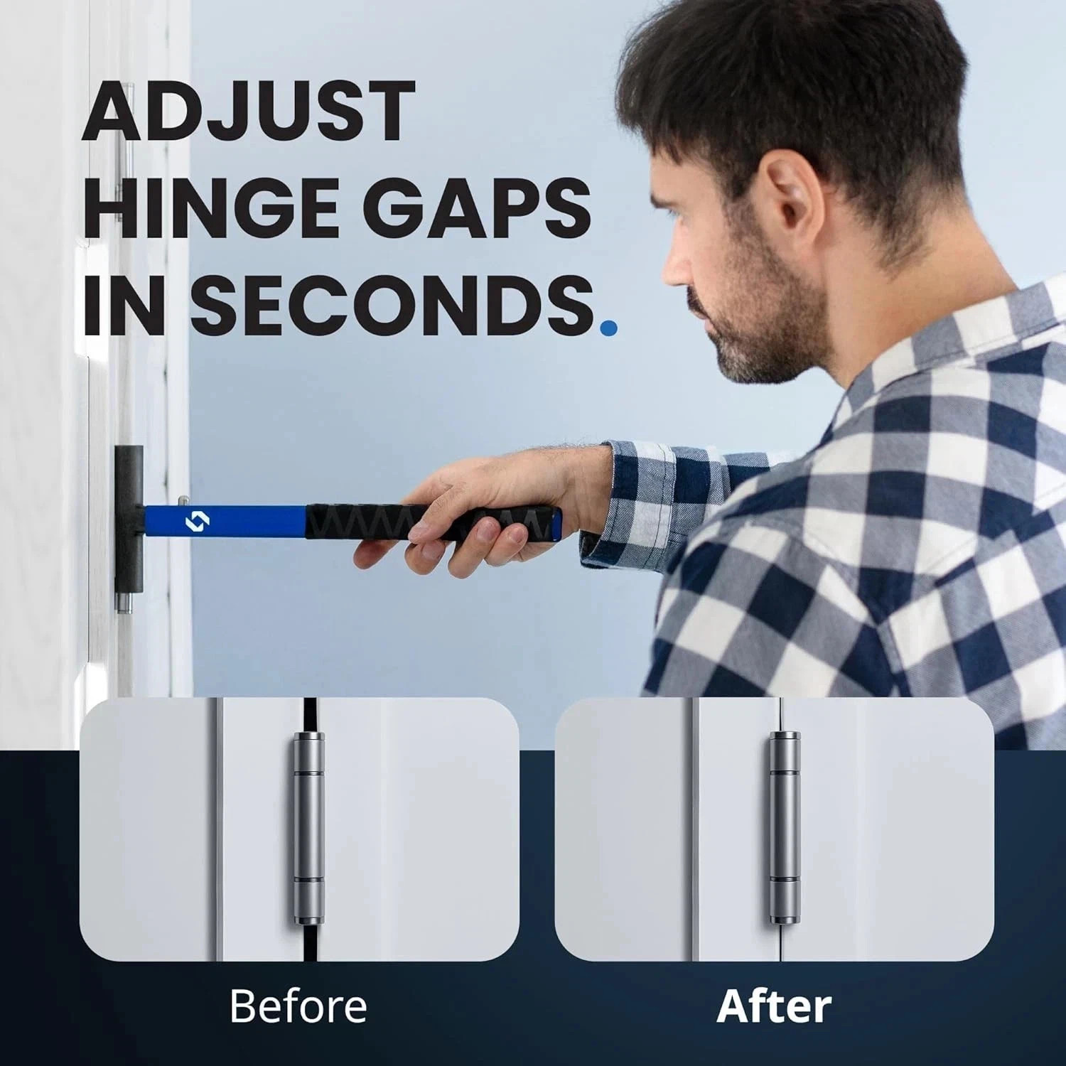 Door Hinge Adjustment Tool Kit 4 in 1 Steel Hinges Gap Adjusting Wrench Set