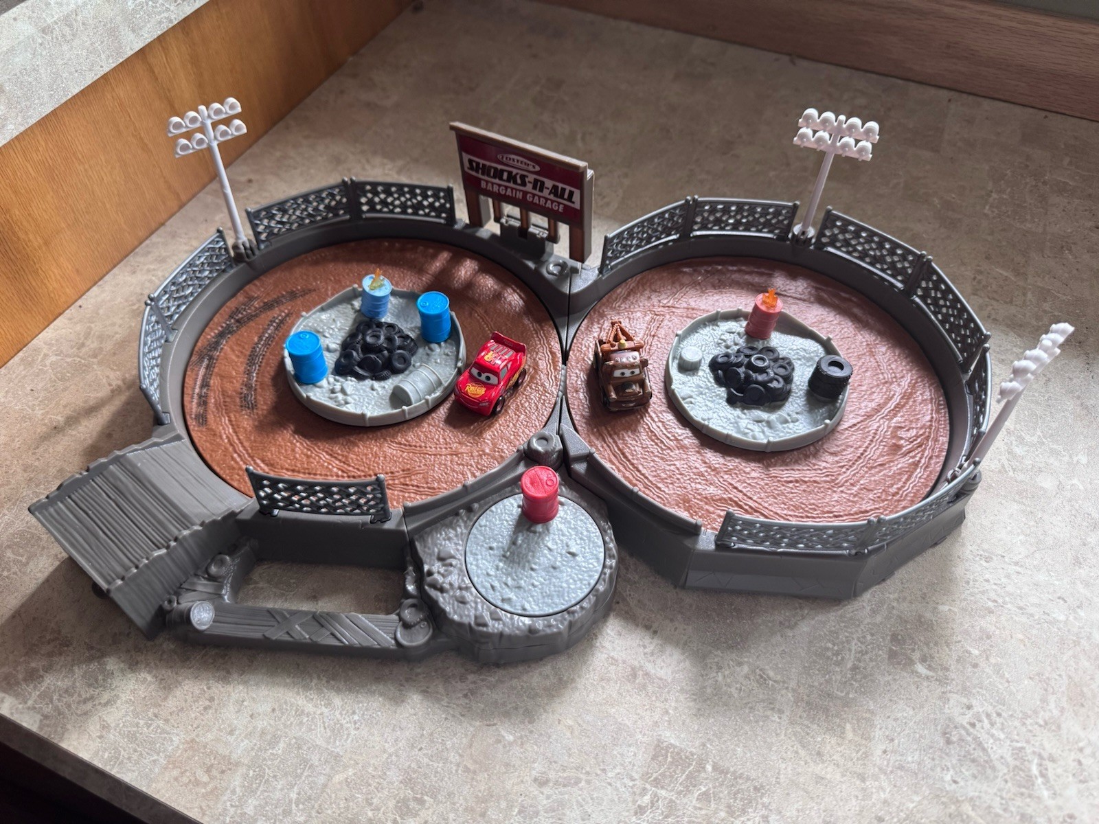 S Mini Racers Crank N Crash Derby Track Thunder Hollow & 2 Cars