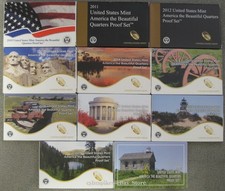 2010 thru 2020 Proof America the Beautiful Quarters - 11 Sets