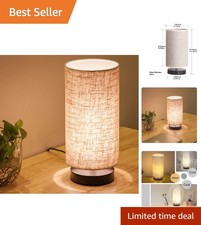 Energy Efficient Black Base Table Lamp with Linen Shade