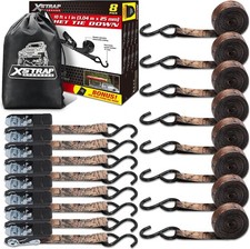 Ratchet Tie Down Straps - 8pk - 1 X 10 Ft - 900 Lb 8pk-1inch Camouflage