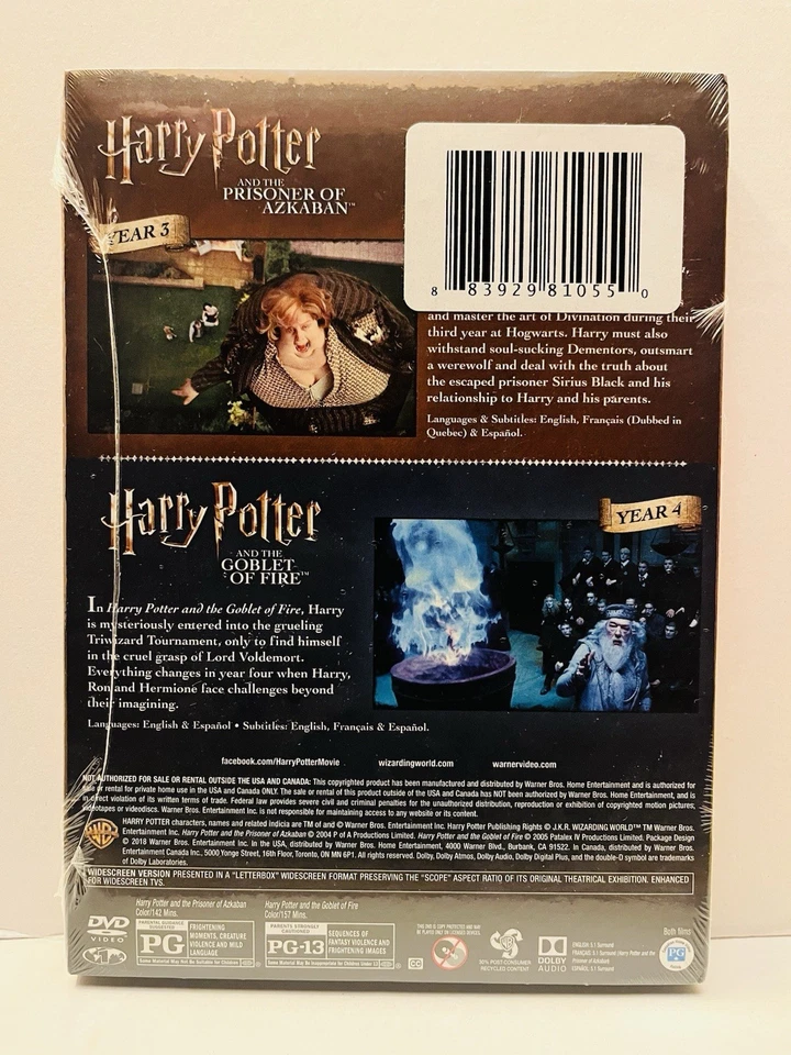 Harry Potter - Prisoner Of Azkaban/Goblet of Fire  - Years 3 and 4 - New Sealed - Image 2 of 2