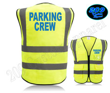 PARKING CREW Hi-Vis Safety Vest ANSI Class 2 W/ 2 Reflective Strips POCKETS