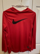 Nike Dri Fit Lightweight Pullover Hoodie Boys Size Large Red