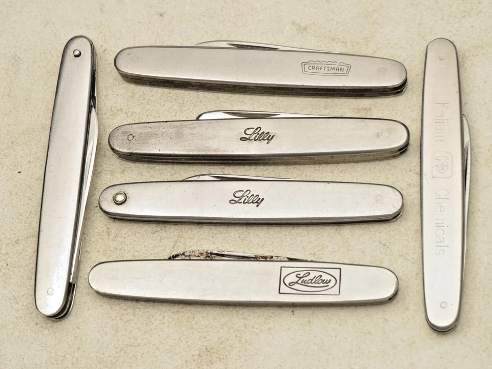 Navajas de acero inoxidable SCHRADE WALDEN de colección - Cuchillos usados - Lote de tres cuchillos Foto 2 de 4