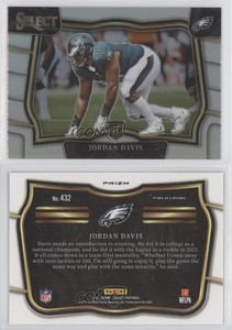 2022 Panini Select Field Level Silver Prizm Jordan Davis #432 Rookie RC