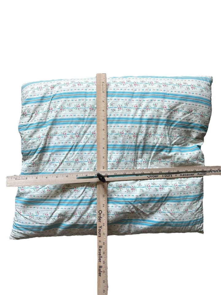 Conjunto de 2 travesseiros de penas florais vintage de roupa de cama retangular sem marca LEIA - Imagem 4 de 4