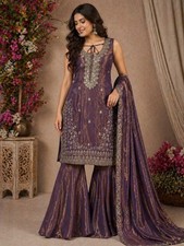 Salwar Kameez Indian Pakistani Wedding Party Wear Dress Bollywood Sharara Suit