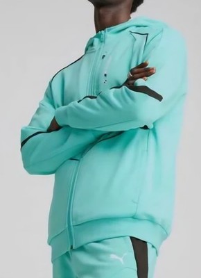 $100...PUMA x BMW MMS size XL Full Zip Fleece Hoodie. Teal.