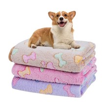 Dono 1 Pack 3 Dog Blankets, Soft Fluffy Fleece Pet Blanket Warm Sleep Mat Paw...