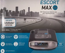 Escort MAX 360c Radar Detector – MAX360C – WiFi/Bluetooth – 360° Protection– NEW