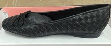 Easy Spirit Black Woven Bow Accent Slip On Round Toe Women's Flats Size 8.5M