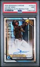 2024 Bowman Chrome Leo De Vries Refractor Auto 241/499 PSA 9 Mint