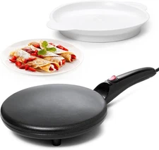 Moss & Stone Electric Crepe Maker – 8” Pan, Black 