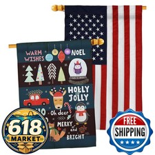 Breeze Decor Christmas Gathering House Flag Small Double-Sided Made in USA