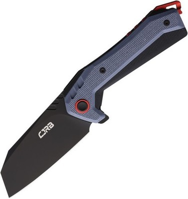 CJRB Tigris Linerlock Black/Blue AR-RPM9 Cleaver Folding Pocket Knife - J1919-BU
