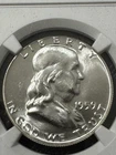 1959 Franklin Half Dollar, NGC 64+FBL, Full Bell Lines, Free shipping