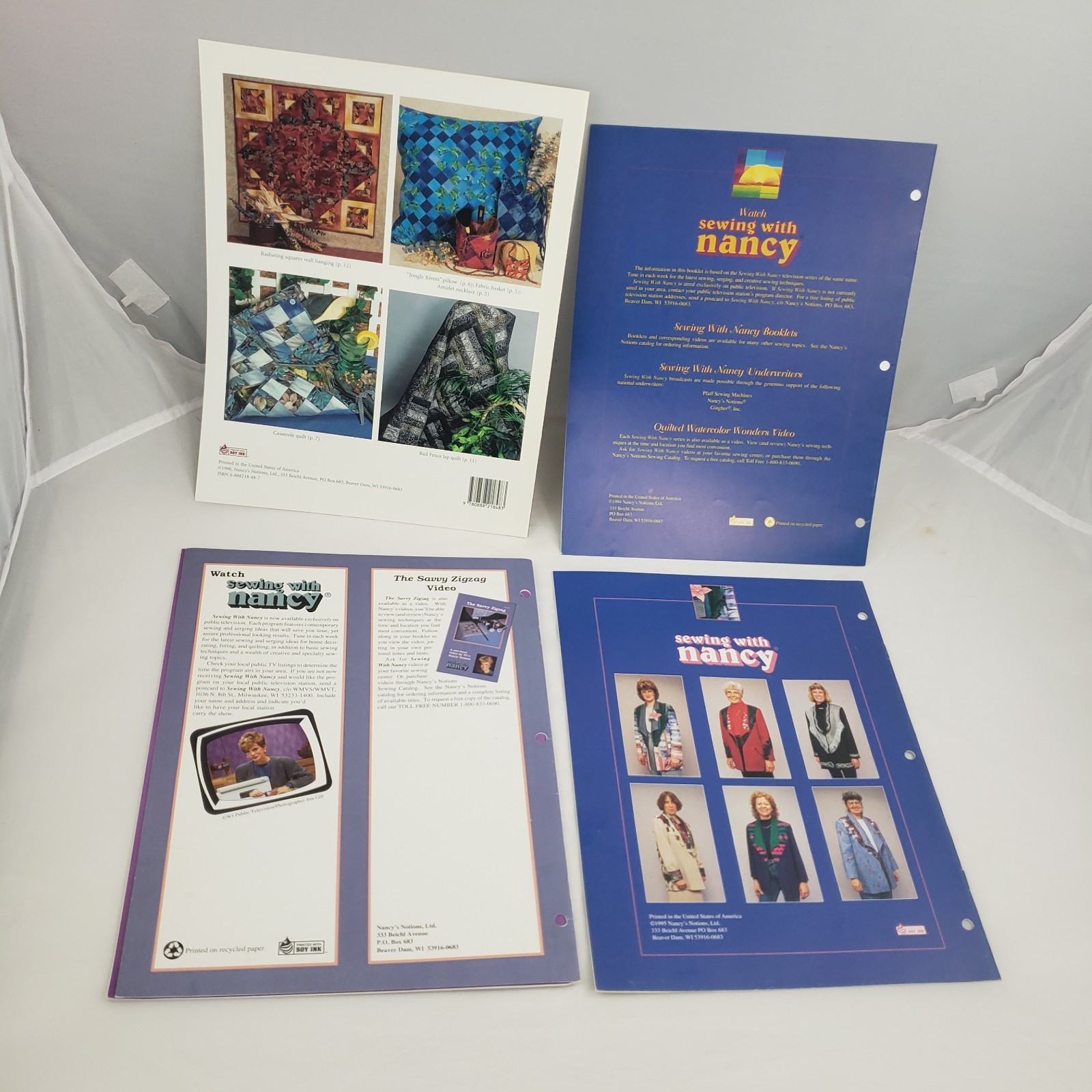 11 Sewing with Nancy Booklets Lot Binder Inserts Patchwork Jackets Serger Zigzag