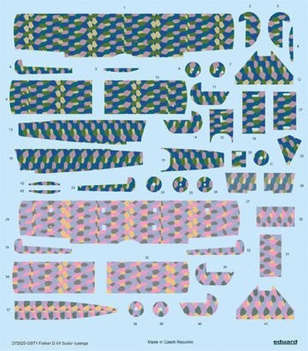 Eduard D72025 1/72 Decal Fokker D.VII 5color Lozenge for eduard