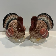 Vintage Ceramic Turkey Salt & Pepper Shakers Japan
