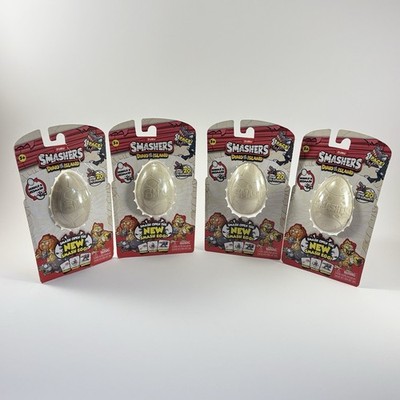 ZURU Smashers Dino Island Smash Egg 4-Pack Lot Collectible Mini Mystery Dinos