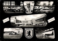 Ak Berlin Tempelhof, Flughafen, Flugzeuge, Wappen, Luftbrückendenkmal - 4848503