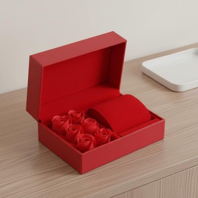 Aufklappbare Rosenbox Ewigblumen-Design Klappbox mit Blossom Romantisch