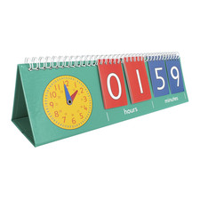 Time Flip Chart - Teaching Clock for Kids - Learn to Tell Time with Analog and D