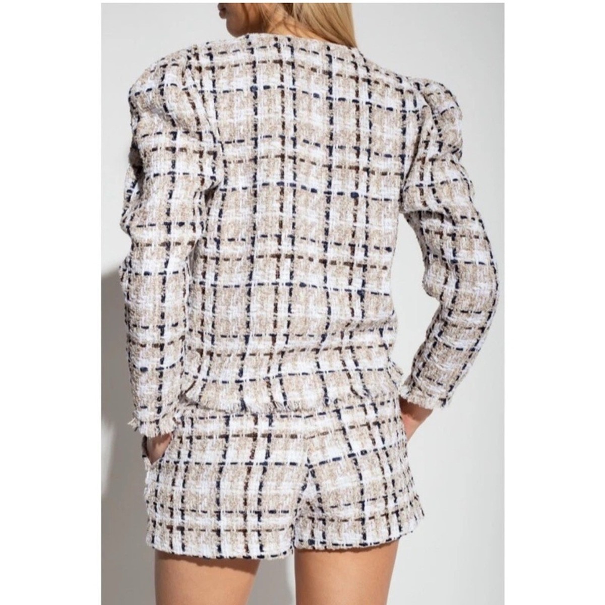 IRO Patria Wrap Effect Metallic Tweed Top Jacket FR 40 / US Large View 5
