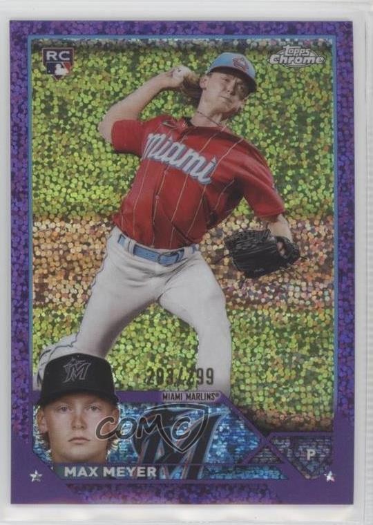 2023 Topps Chrome Purple Speckle Refractor 203/299 Max Meyer #104 0jg3