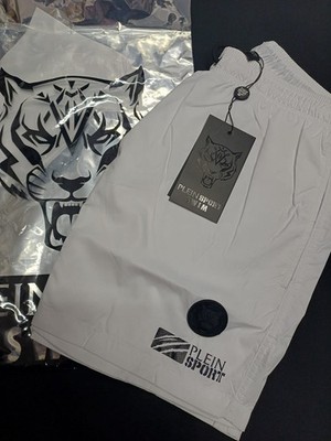 PHILIPP PLEIN SPORT LOGO PRINT SWIM SHORT.