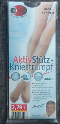 Dr. Matheis Stütz Kniestrümpfe Schwarz 40 den 35 - 38 Stützend Neu OVP