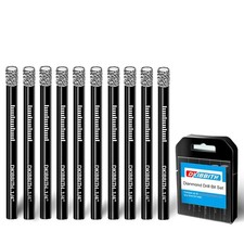10 pcs 1/4" Diamond Drill Bits for Tile, Porcelain, Ceramic, Granite, Marble,...