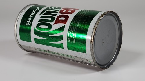 Lata de refresco Mountain Dew de colección recta de acero Wis Pak Watertown WI Yahoo - Imagen 7 de 7